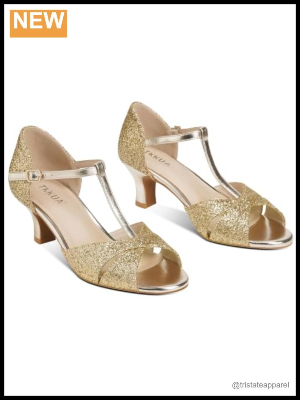 Glitter Crisscross Strap Open Toe Low Heel Sandals Adjustable Ankle Strap Dress